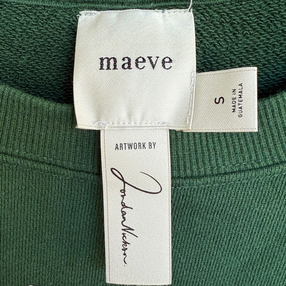 Anthropologie Maeve x Jordan Nickson Happy Hour Graphic Sweatshirt Size Medium - Picture 4 of 12